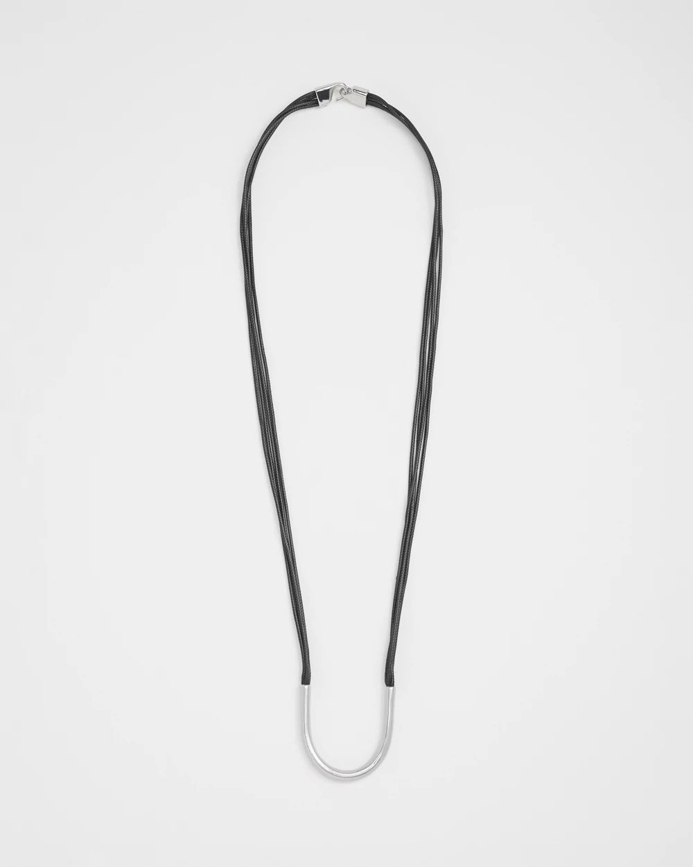 Silver Tone Multi Strand Cord Necklace