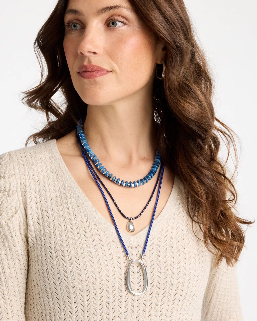 Convertible Beaded Pendant Necklace click to view larger image.