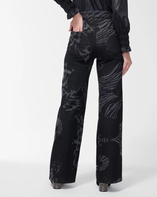 High Rise Animal Wide Leg Jeans