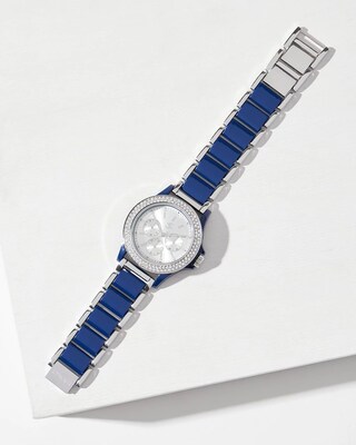 Navy & Silver Tone Watch