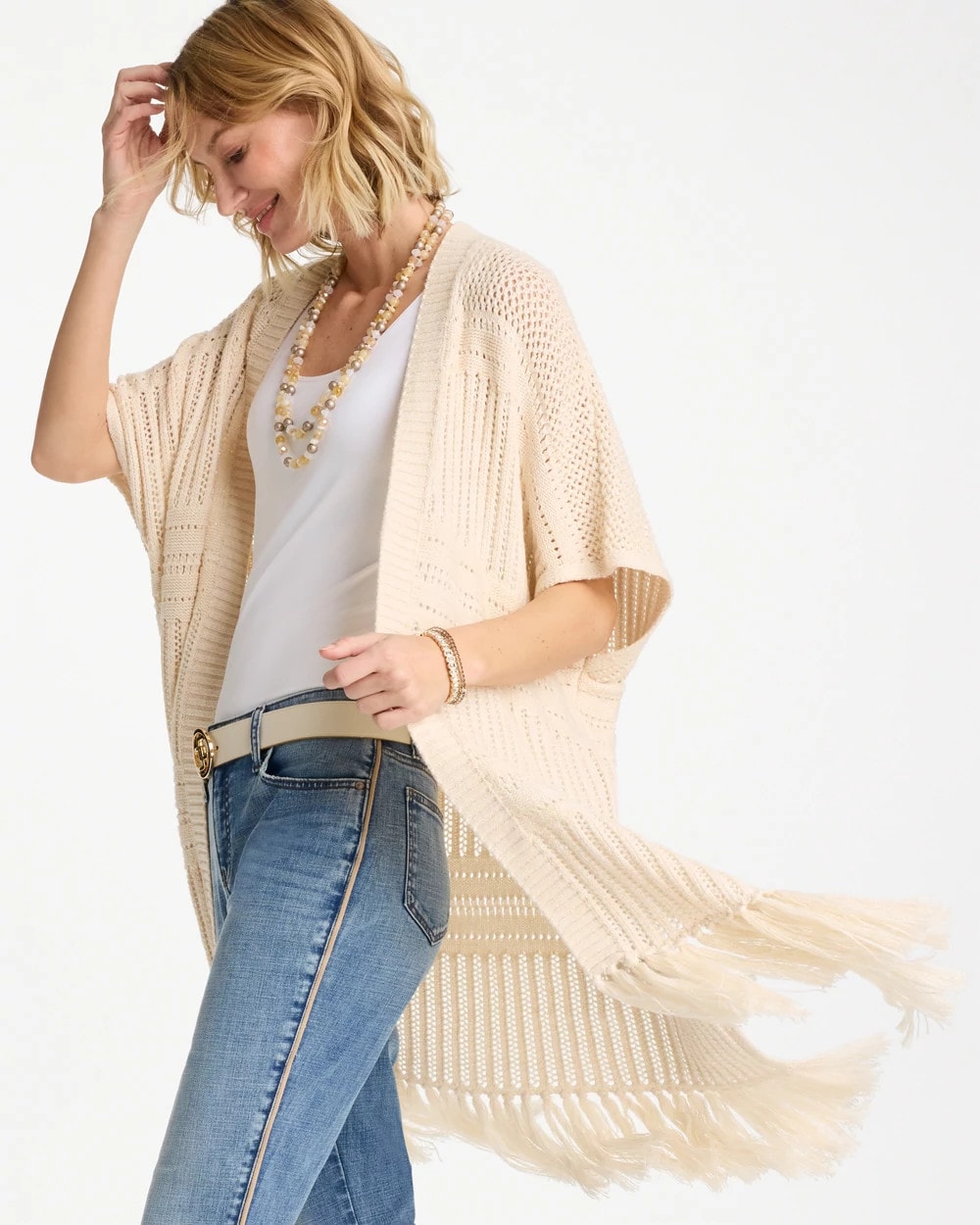 Long Knit Fringe Ruana