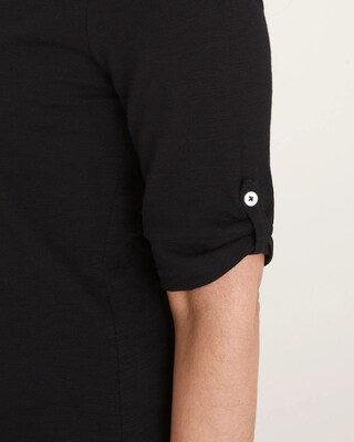 Cotton-Blend Slub Henley Tee