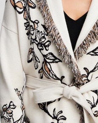 Fringe Jacquard Cardigan