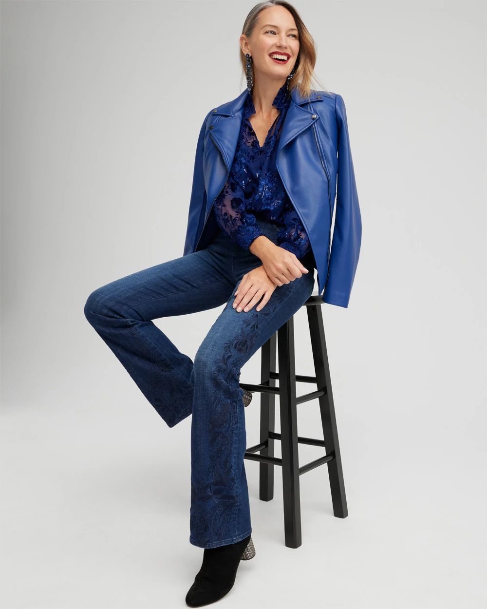 Girlfriend Embroidered Flares