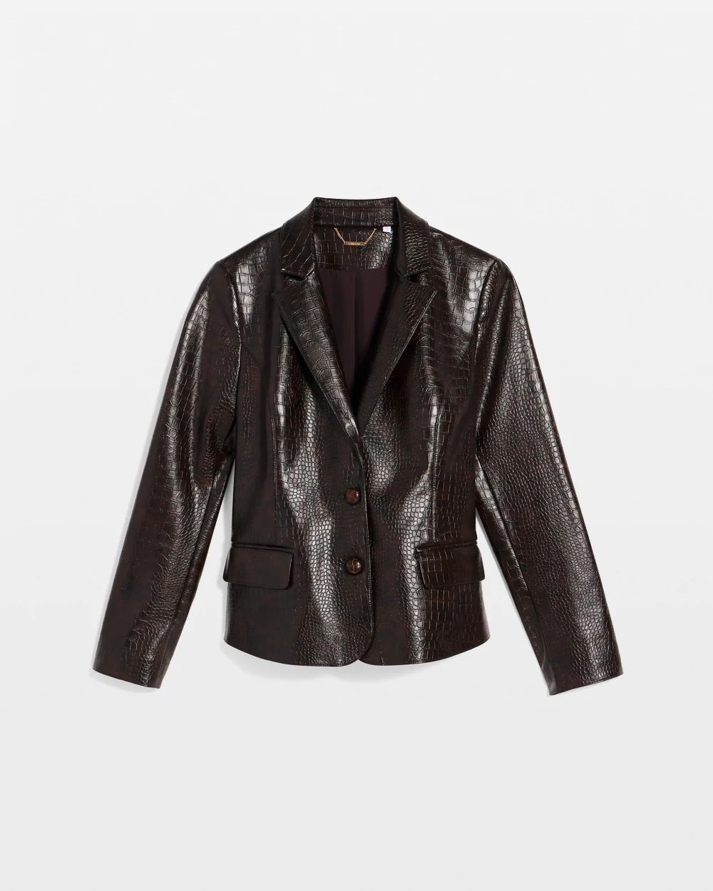 Faux Leather Crocodile-Embossed Blazer click to view larger image.