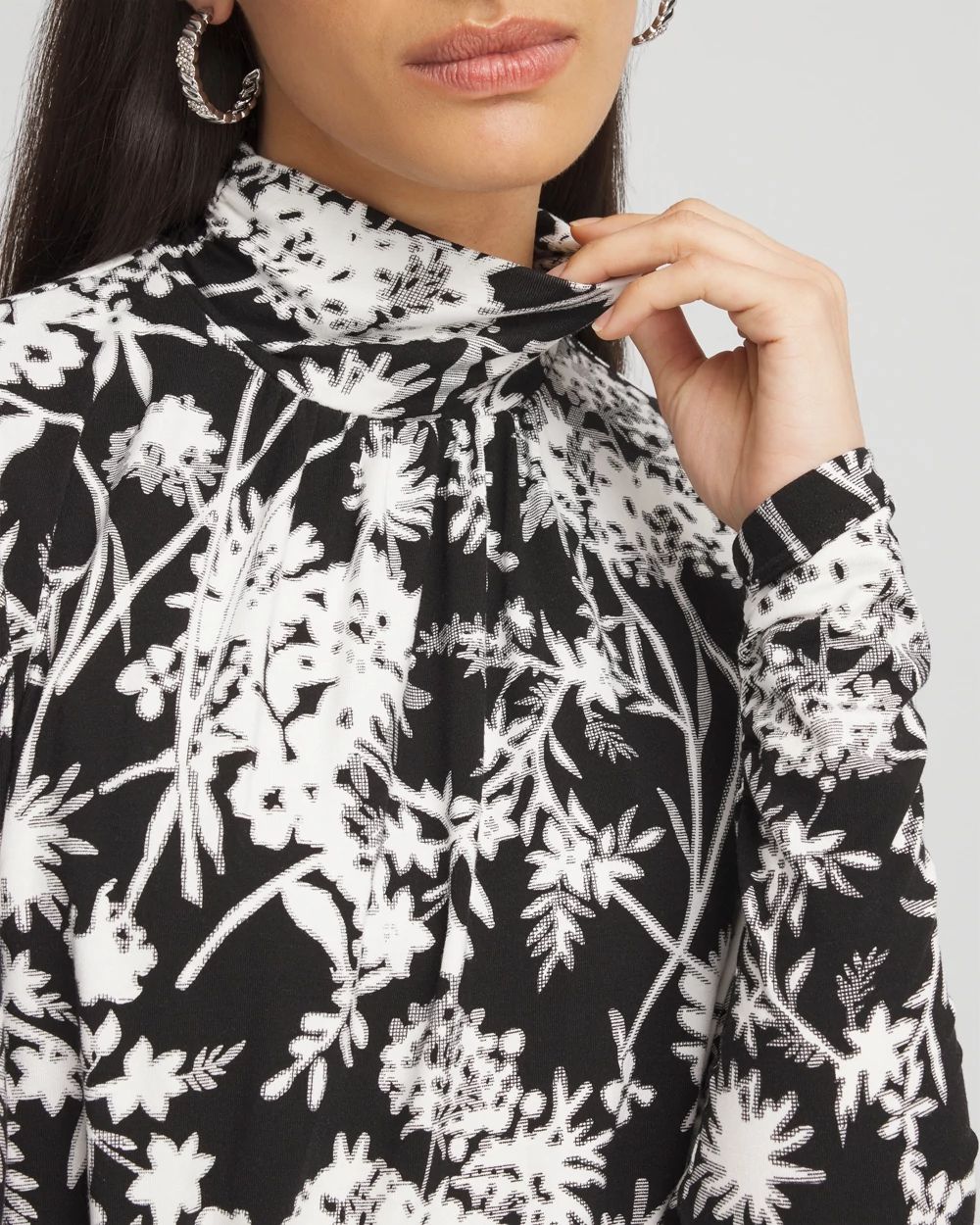 Floral Print Banded Hem Top click to view larger image.