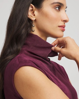 Travelers™ Mockneck Cap-Sleeve Top