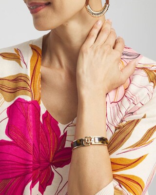 Chico's Click Faux Tort Bangle Bracelet