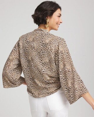 Animal Print Tie-Front Kimono click to view larger image.