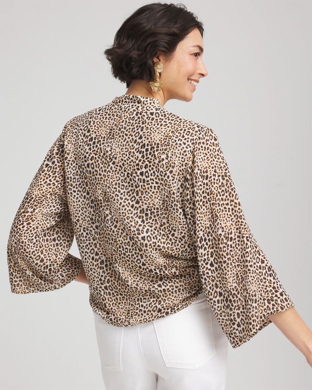 Animal Print Tie-Front Kimono