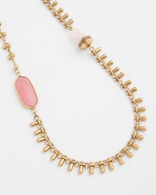 Single Strand Pink Quartz Necklace click to view larger image.