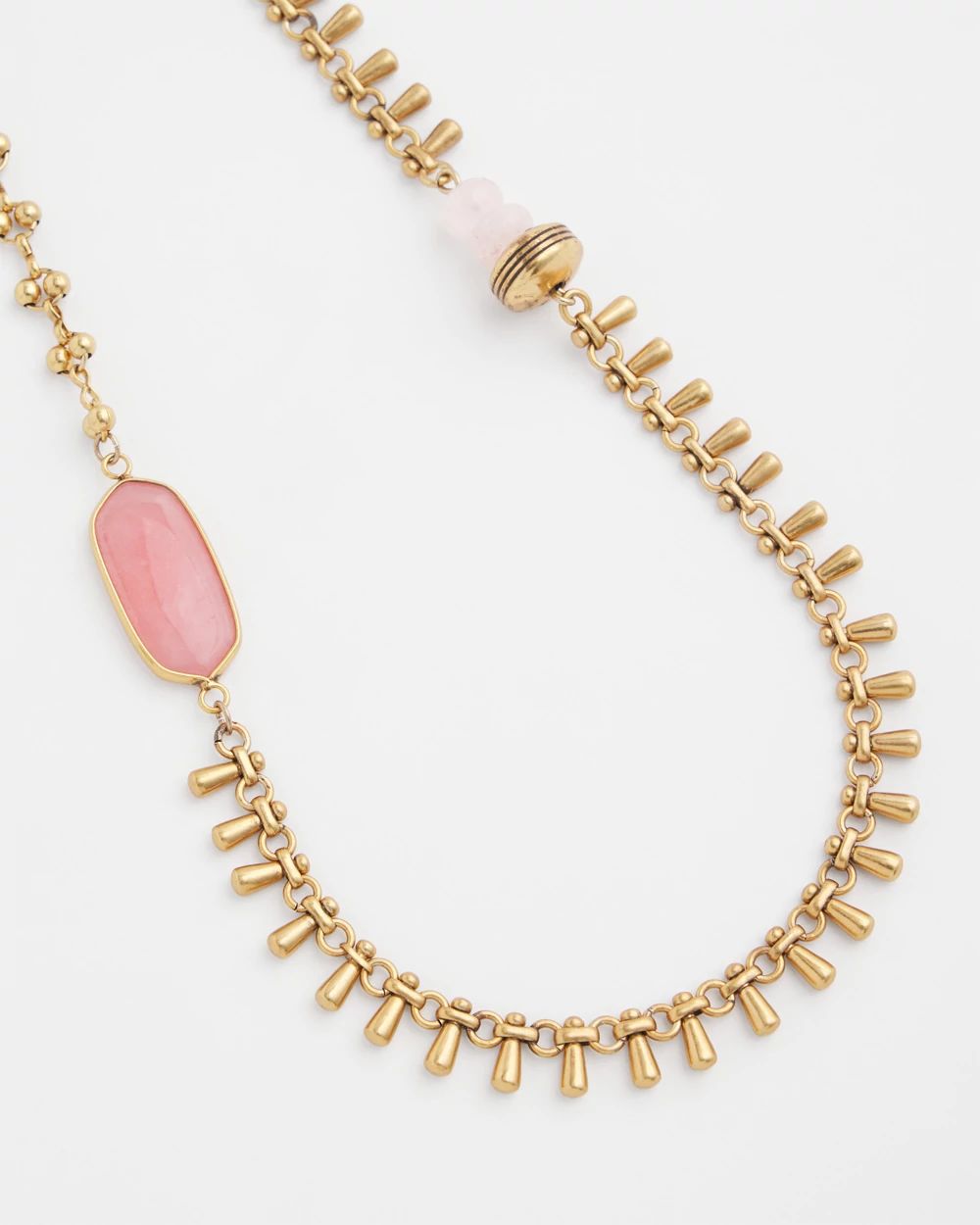 Single Strand Pink Quartz Necklace click to view larger image.