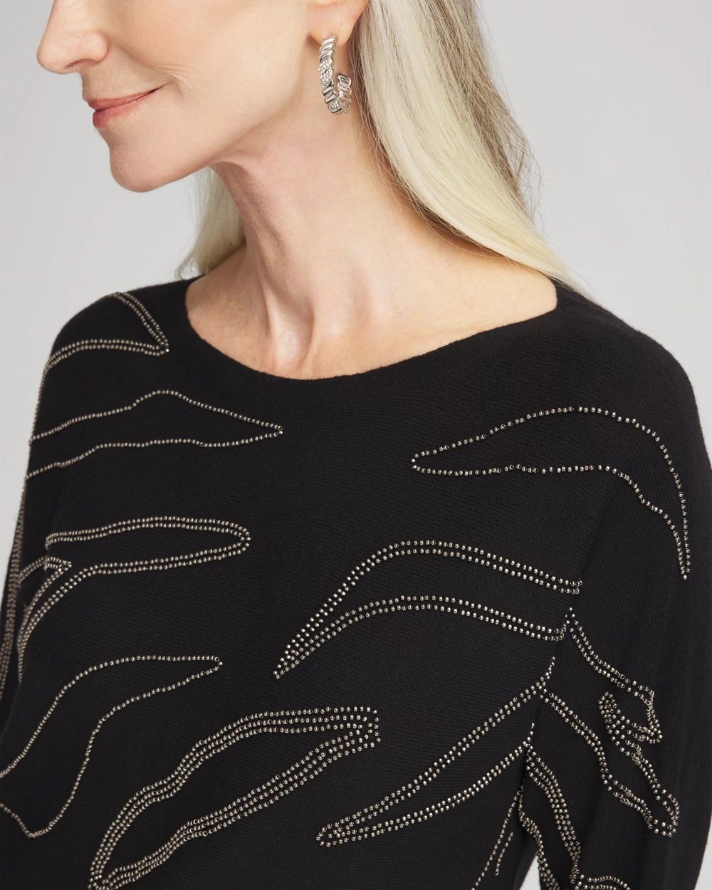 Caviar Bead Dolman Sleeve Sweater