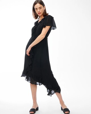 Faux Wrap Ruffle Dress