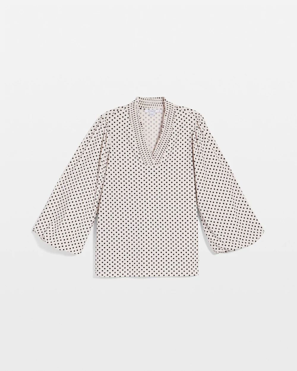 Bubble-Sleeve Smocked Top