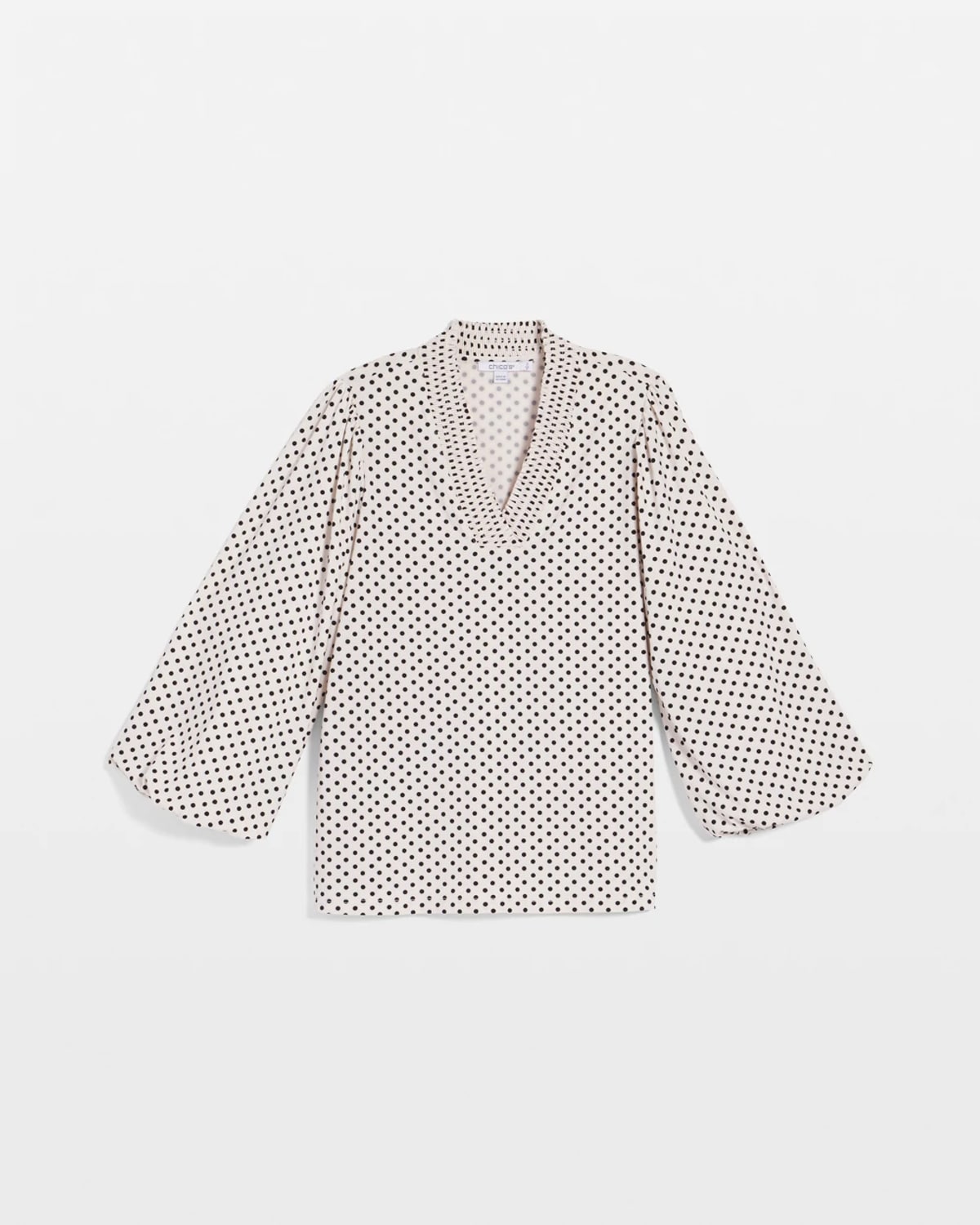Chico's Bubble-sleeve Smocked Top In Cream