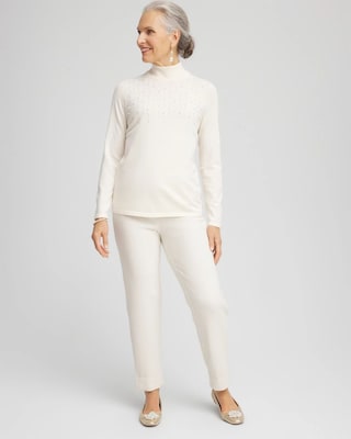 Matelassé Slim Tapered Ankle Pants click to view larger image.