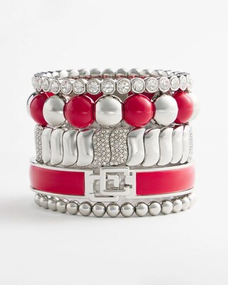 Red Beaded Stretch Bracelet
