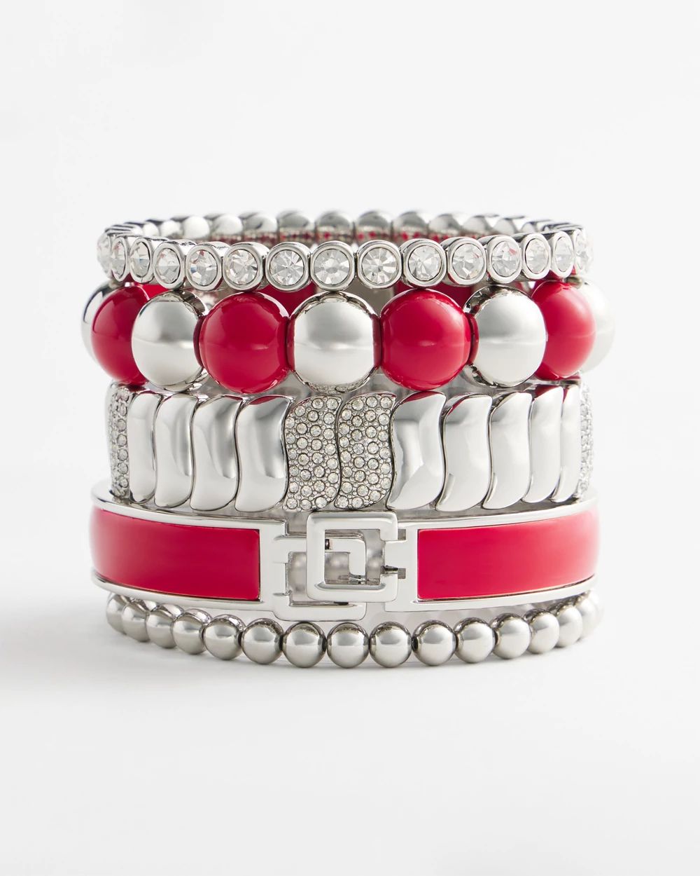 Red Beaded Stretch Bracelet