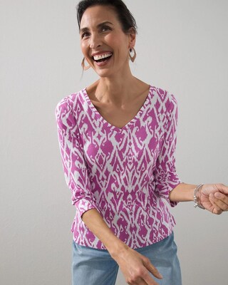 Ikat Pima V-Neck Tee