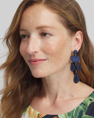 No Droop® Navy Raffia Earrings