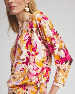 Touch of Cool™ Floral Banded-Hem Top click to view larger image.