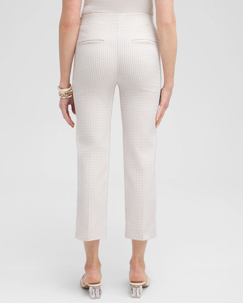 Juliet Gingham Straight Cropped Pants