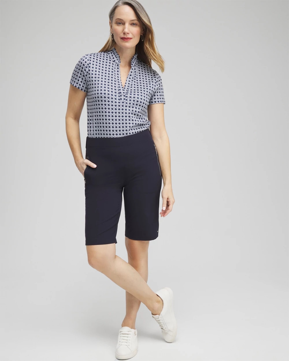 ® UPF Cane Ruffle Neck Polo