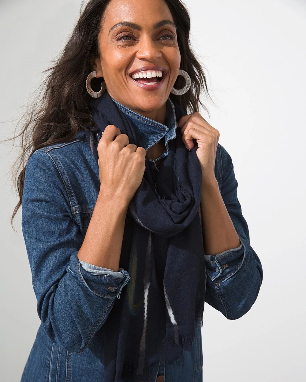 Navy Oblong Scarf