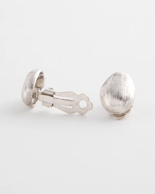 No Droop™  Silver Tone Clip-On Stud Earrings click to view larger image.