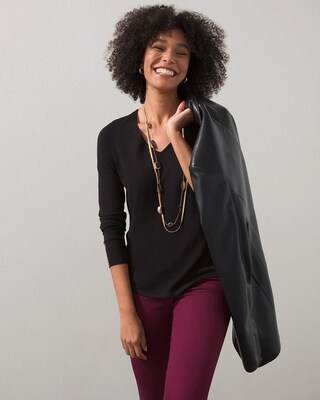Caviar Bead Tipped V-Neck Sweater