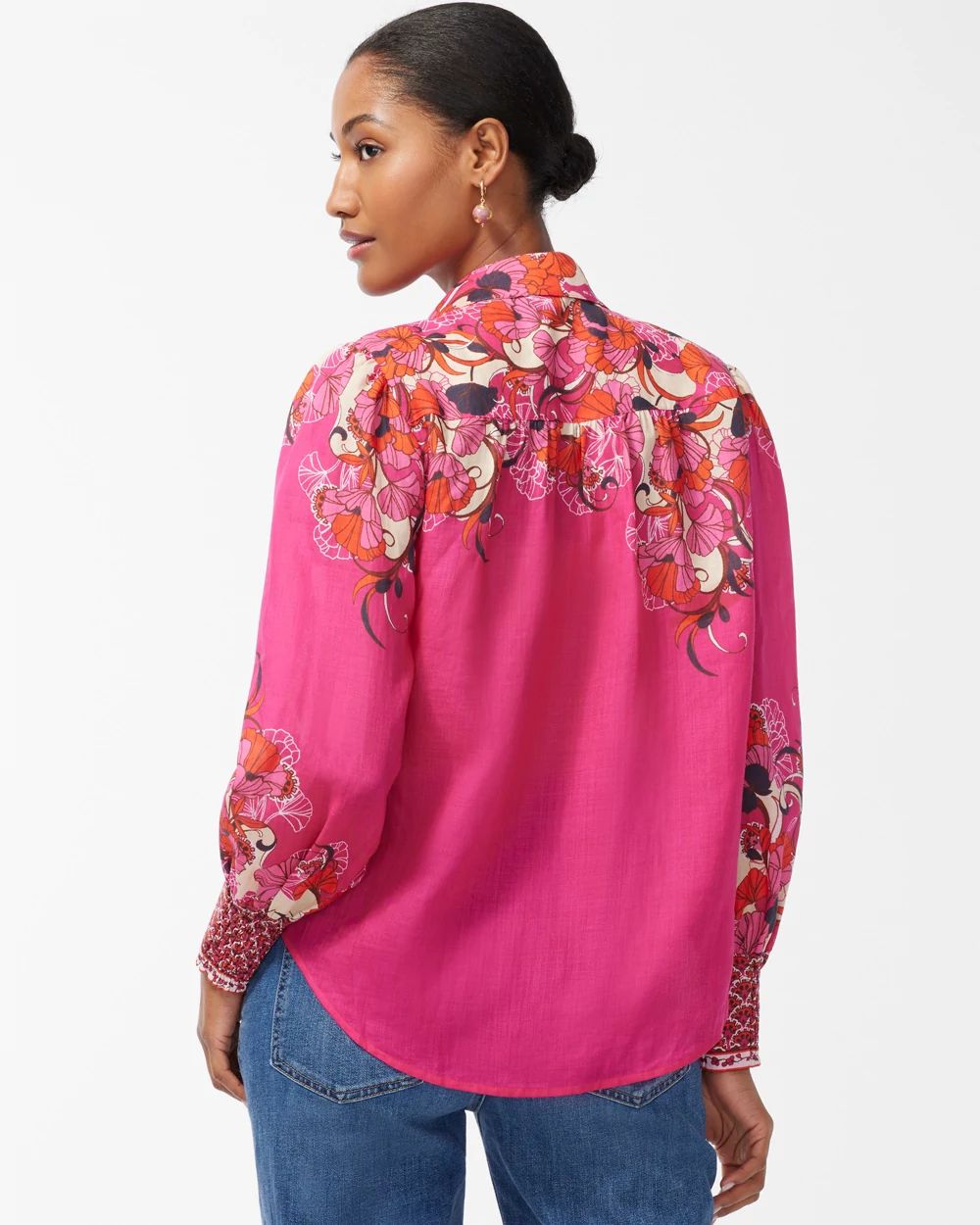 Floral Drama Sleeve Shirt click to view larger image.