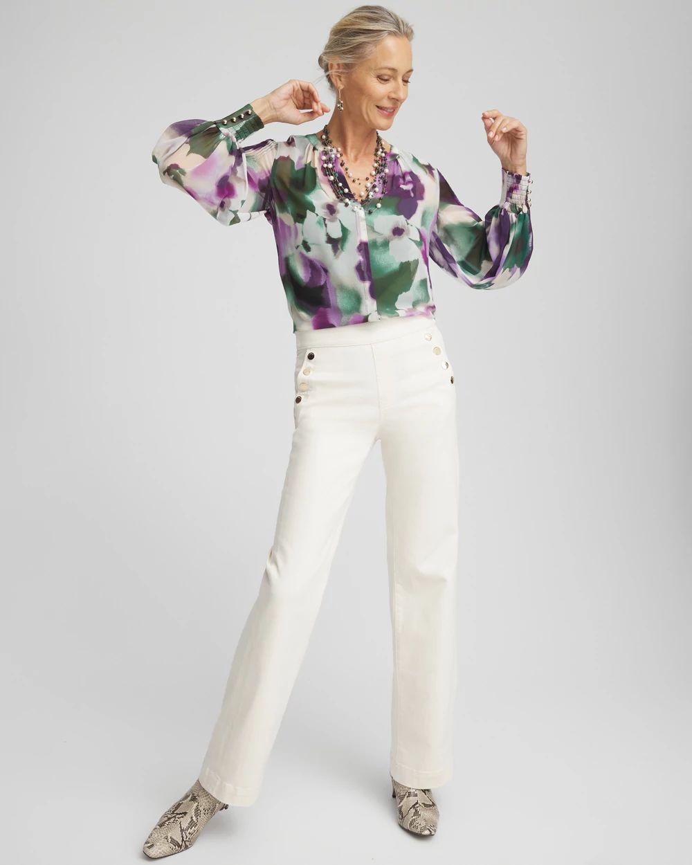 Bloom Pintuck Sleeve Blouse