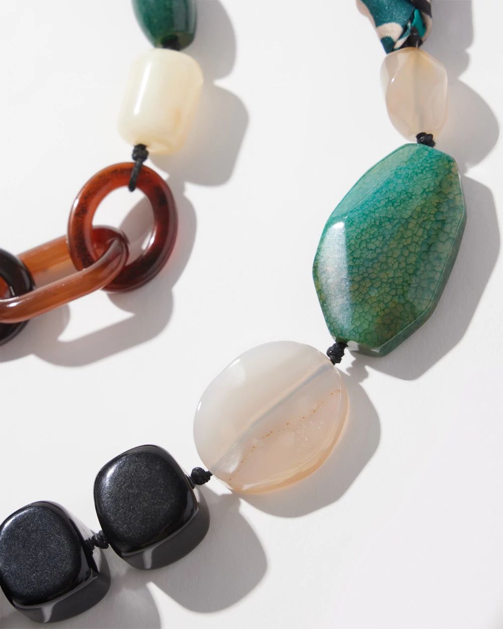 Adjustable Beaded Scarf Necklace