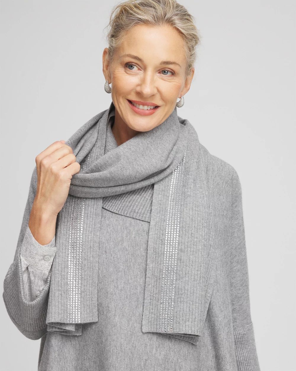 Rhinestone Cashmere Blend Scarf