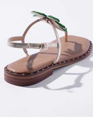 Beaded Palm Thong Sandals