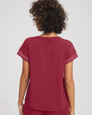 Zenergy® Scuba Embellished Short-Sleeve Top click to view larger image.