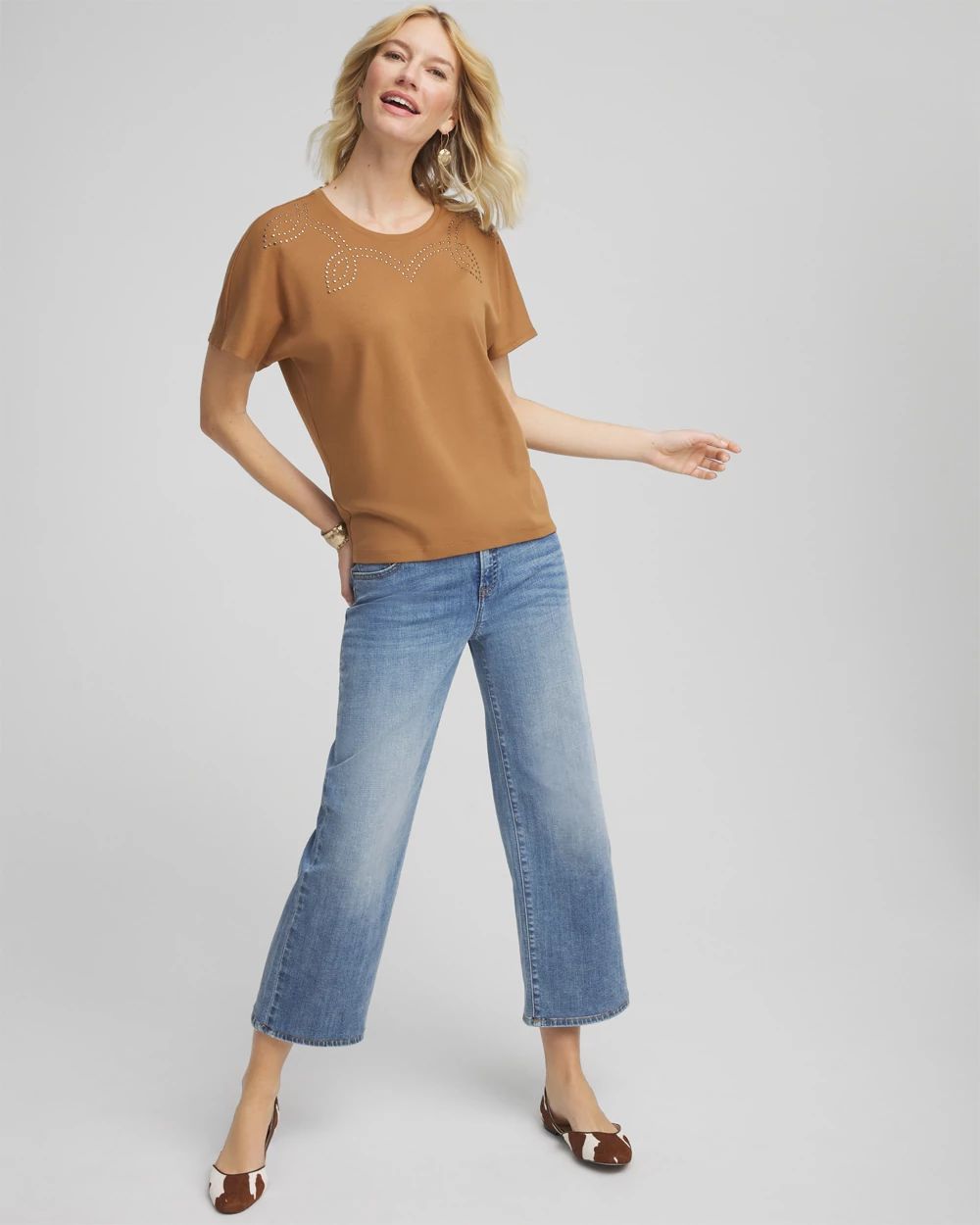 Studded Tapered Dolman Top
