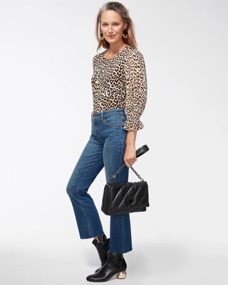 Cheetah Print Chiffon Sleeve Top