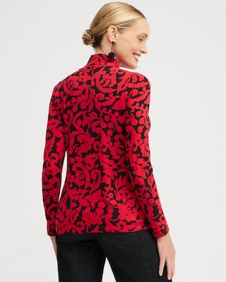 Touch of Cool Floral Mock Neck Layering Tee click to view larger image.