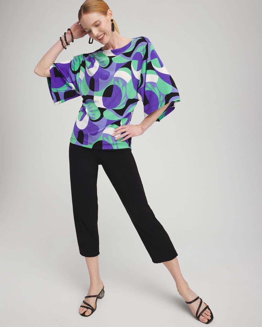 Travelers™ Abstract Kimono Sleeve Top
