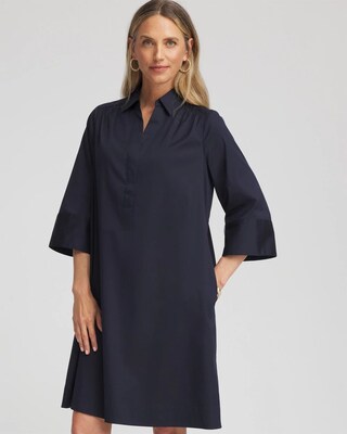 Cotton-Blend Popover Dress click to view larger image.