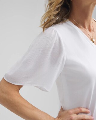 Gauze Flutter Sleeve Top