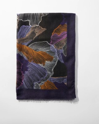 Floral Print Oblong Scarf