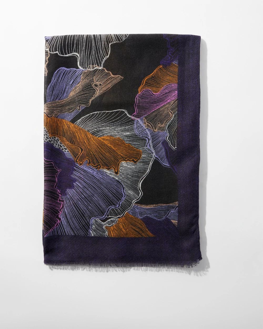 Floral Print Oblong Scarf