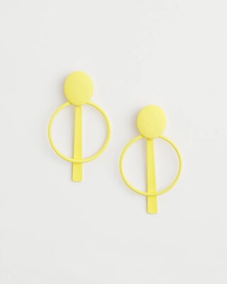 Yellow Clip-on Drop Hoops