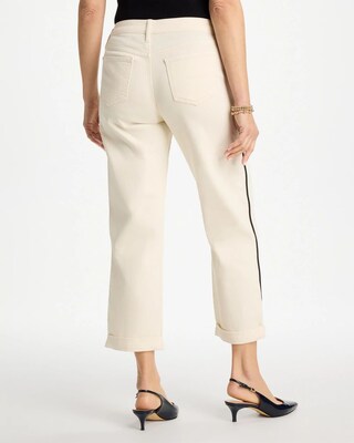 Piping Boyfriend Crop Jeans click to view larger image.