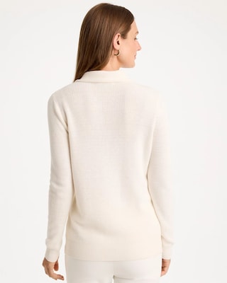 Long-Sleeve Pullover Polo Sweater click to view larger image.