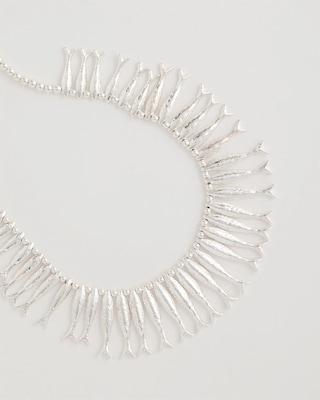 Silvertone Fish Collar Necklace click to view larger image.
