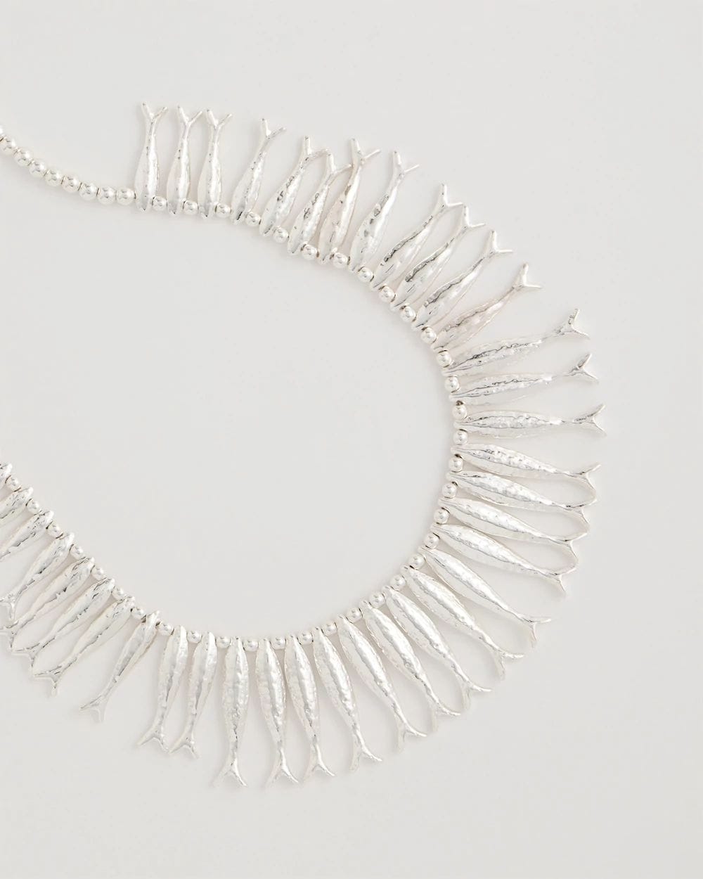 Silvertone Fish Collar Necklace